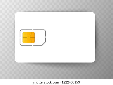 Sim Card mobile Cellular Phone Chip. Vector Isolated on Background eps10