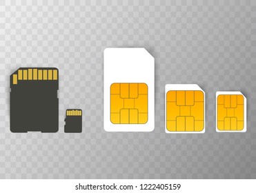 Sim Card mobile Cellular Phone Chip. Vector Isolated on Background eps10