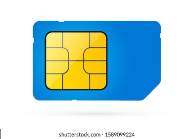 Sim Card. Mobile Cellular Phone Sim Card Chip. Realistic SIM CARD symbol for your web site design, logo, app, UI. Mobile telecommunications technology symbol. Vector illustration