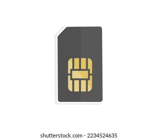 Chip de teléfono móvil Sim Card. Diseño del logotipo de la tecnología de comunicación móvil. Símbolo de comunicación. Diseño e ilustración de vectores de tarjetas sim realistas.
