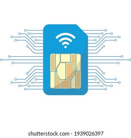 SIM card. Mobile internet symbol. 5g technology