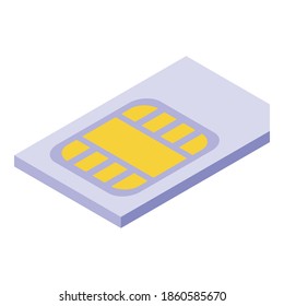 Sim card mobile payment icon. Isometric of sim card mobile payment vector icon for web design isolated on white background