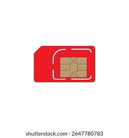 Sim card mobile phone chip vector illustration on white background