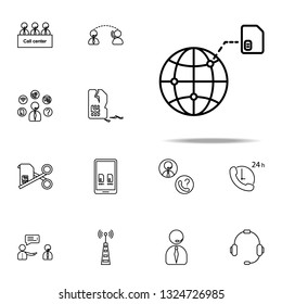 Sim card network, abroad icon. Telecommunication icons universal set for web and mobile