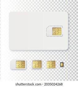 Vector de icono realista de objeto de tarjeta SIM. Simcard aisló gsm de diseño 3d.