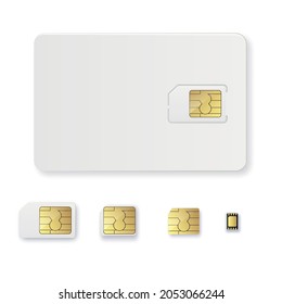 Sim Card Object Realistic Icon Vector. Simcard Isolated 3d Design Gsm.