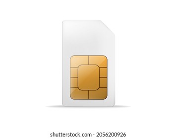 Sim card object realistic vector icon.Vector illustration isolated on white background.Eps 10.