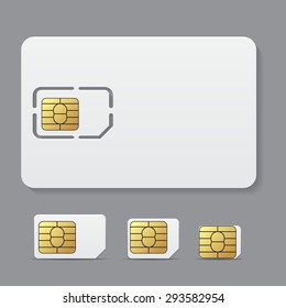 Sim Card Object Realistic Vector Icon