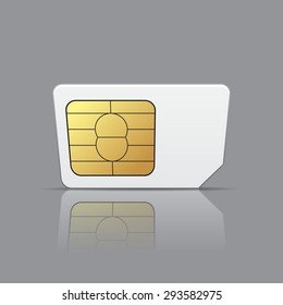 Sim card object realistic vector icon