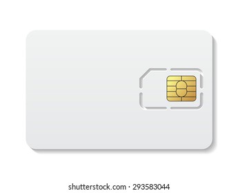 Sim Card Object Realistic Vector Icon