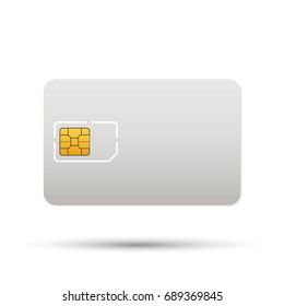 Sim card object realistic vector icon