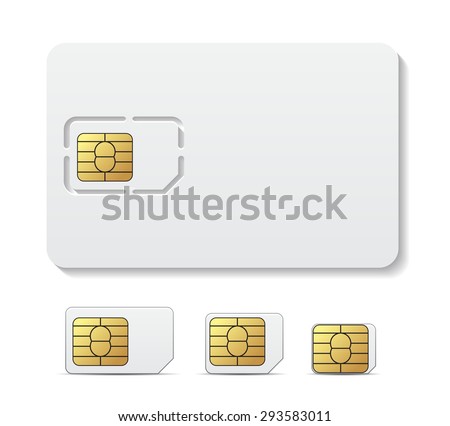 Sim card object realistic vector icon