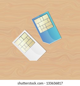 Sim card on the desk