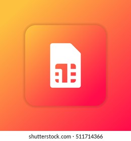 SIM Card orange bright app ui/ux Icon / Logo design