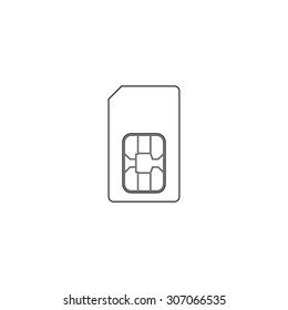 Sim Card Outline Black Simple Vector Stock Vector (Royalty Free ...