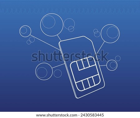 Sim Card outline icon design illustration