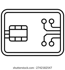 SIM Card Outline Icon for Mobile Technology and Connectivity