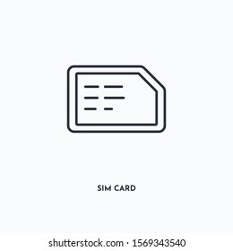 Sim card outline icon. Simple linear element illustration. Isolated line Sim card icon on white background. Thin stroke sign can be used for web, mobile and UI.