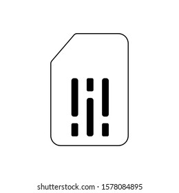 Sim card outline icon. Symbol, logo illustration for mobile concept and web design.