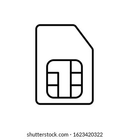 Sim Card Outline Icon. Symbol, Logo Illustration For Mobile Concept And Web Design.