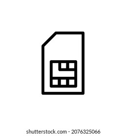 Tarjeta Sim Con Vector De Icono De Contorno