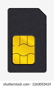 SIM Card. Phone Chip. Realistic Vector Icon. Isolated Obgect on Background