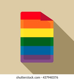 SIM card in rainbow colors icon, flat style