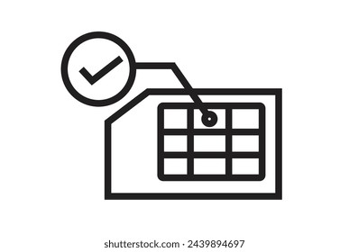 SIM card registration or SD card succesful reformat. Editable Clip Art.