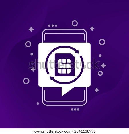 SIM card replacement icon with a phone