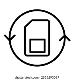 Sim card replacement icon. Vector illustration.