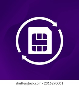 SIM card replacement vector icon