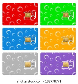 Sim card set on a white background.