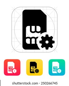 SIM card setting icon. Vector illustration.