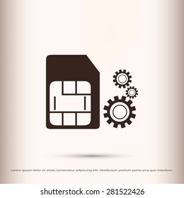 SIM card setting simple icon 