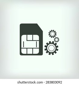 SIM card setting simple icon 