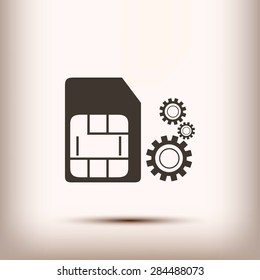 SIM card setting simple icon 