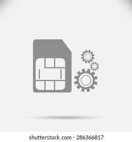 SIM card setting simple icon 