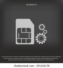 SIM card setting simple icon 