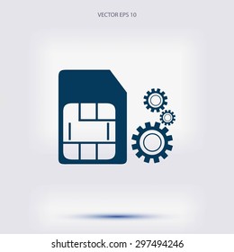 SIM card setting simple icon 