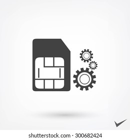 SIM card setting simple icon 