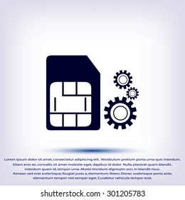 SIM card setting simple icon 