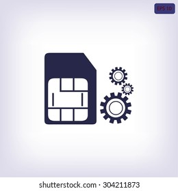 SIM card setting simple icon 