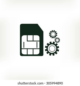 SIM card setting simple icon 