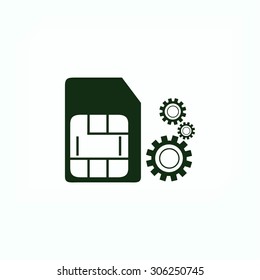 SIM card setting simple icon 