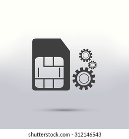 SIM card setting simple icon 