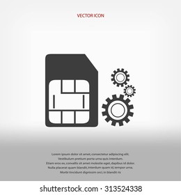 SIM card setting simple icon 
