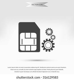 SIM card setting simple icon 