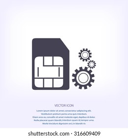 SIM card setting simple icon 