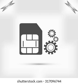 SIM card setting simple icon 