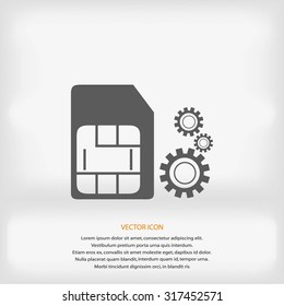 SIM card setting simple icon 